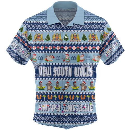 New South Wales Christmas Custom Hawaiian Shirt - Happy Chrissie Ugly Style Hawaiian Shirt