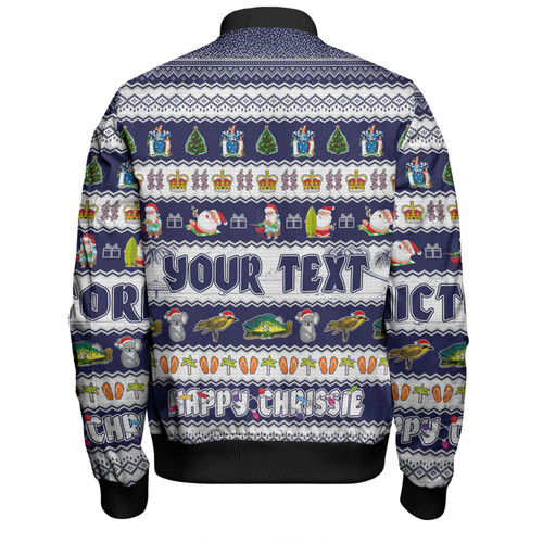 Victoria Christmas Custom Bomber Jacket - Happy Chrissie Ugly Style Bomber Jacket Victoria Christmas Custom Bomber Jacket - Happy Chrissie Ugly Style Bomber Jacket