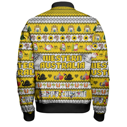 Western Australia Christmas Custom Bomber Jacket - Happy Chrissie Ugly Style Bomber Jacket Western Australia Christmas Custom Bomber Jacket - Happy Chrissie Ugly Style Bomber Jacket