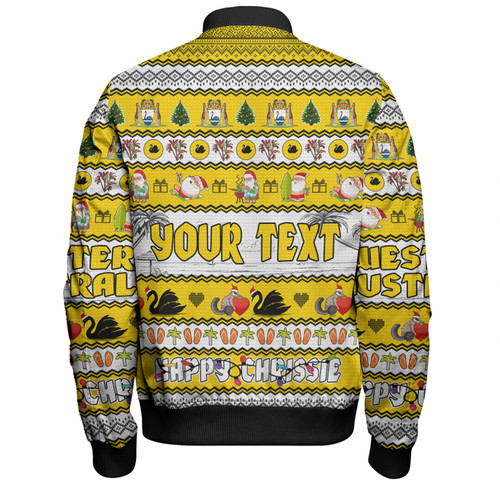 Western Australia Christmas Custom Bomber Jacket - Happy Chrissie Ugly Style Bomber Jacket Western Australia Christmas Custom Bomber Jacket - Happy Chrissie Ugly Style Bomber Jacket