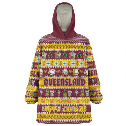 Queensland Christmas Custom Snug Hoodie - Happy Chrissie Ugly Style Snug Hoodie