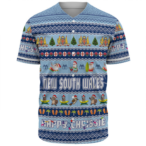 New South Wales Christmas Custom Baseball Shirt - Happy Chrissie Ugly Style Baseball Shirt