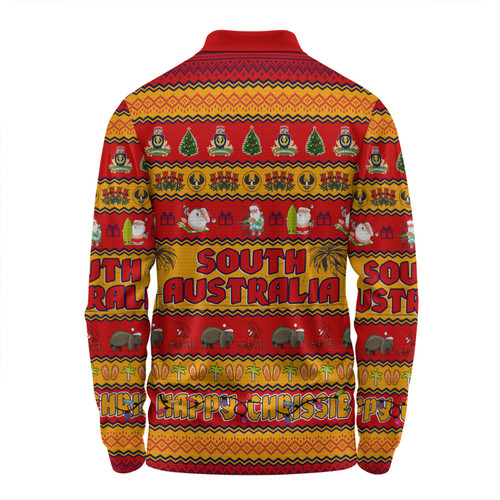 South Australia Christmas Custom Long Sleeve Polo Shirt - Happy Chrissie Ugly Style Long Sleeve Polo Shirt South Australia Christmas Custom Long Sleeve Polo Shirt - Happy Chrissie Ugly Style Long Sleeve Polo Shirt
