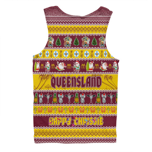 Queensland Christmas Custom Men Singlet - Happy Chrissie Ugly Style Men Singlet Queensland Christmas Custom Men Singlet - Happy Chrissie Ugly Style Men Singlet