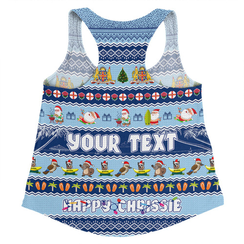 New South Wales Christmas Custom Women Racerback Singlet - Happy Chrissie Ugly Style Women Racerback Singlet New South Wales Christmas Custom Women Racerback Singlet - Happy Chrissie Ugly Style Women Racerback Singlet