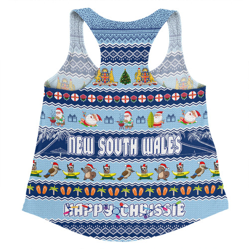 New South Wales Christmas Custom Women Racerback Singlet - Happy Chrissie Ugly Style Women Racerback Singlet New South Wales Christmas Custom Women Racerback Singlet - Happy Chrissie Ugly Style Women Racerback Singlet