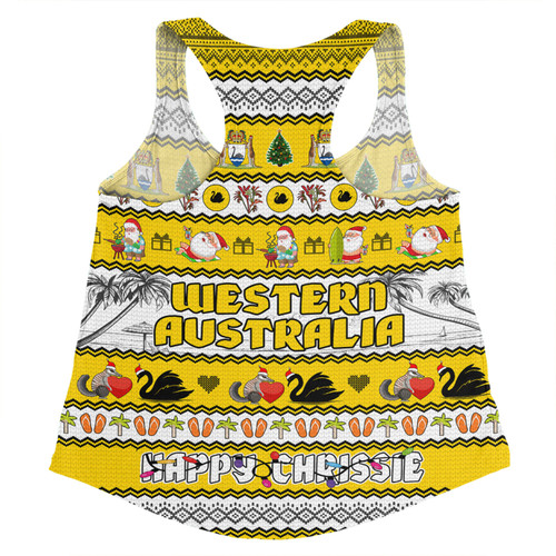 Western Australia Christmas Custom Women Racerback Singlet - Happy Chrissie Ugly Style Women Racerback Singlet Western Australia Christmas Custom Women Racerback Singlet - Happy Chrissie Ugly Style Women Racerback Singlet