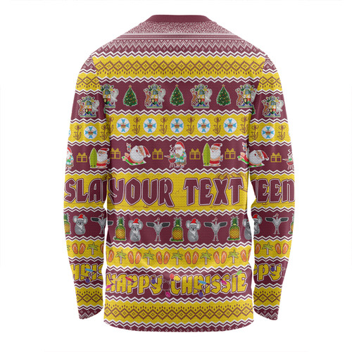 Queensland Christmas Custom Long Sleeve T-shirt - Happy Chrissie Ugly Style Long Sleeve T-shirt Queensland Christmas Custom Long Sleeve T-shirt - Happy Chrissie Ugly Style Long Sleeve T-shirt