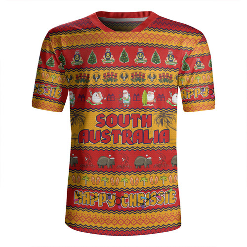 South Australia Christmas Custom Rugby Jersey - Happy Chrissie Ugly Style Rugby Jersey