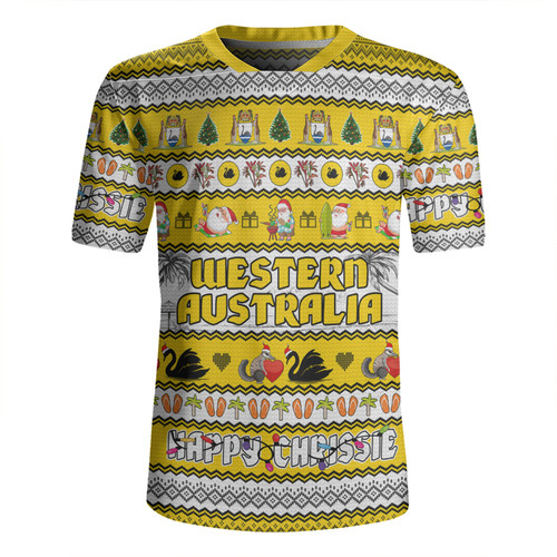 Western Australia Christmas Custom Rugby Jersey - Happy Chrissie Ugly Style Rugby Jersey