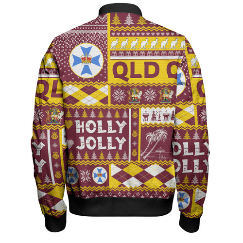 Queensland Christmas Bomber Jacket - Holly Jolly Chrissie Bomber Jacket Queensland Christmas Bomber Jacket - Holly Jolly Chrissie Bomber Jacket