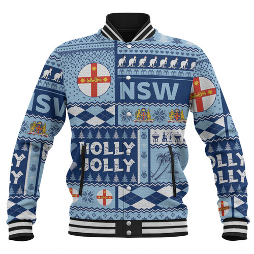 New South Wales Christmas Baseball Jacket - Holly Jolly Chrissie Baseball Jacket