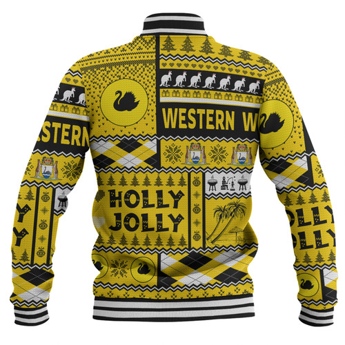 Western Australia Christmas Baseball Jacket - Holly Jolly Chrissie Baseball Jacket Western Australia Christmas Baseball Jacket - Holly Jolly Chrissie Baseball Jacket
