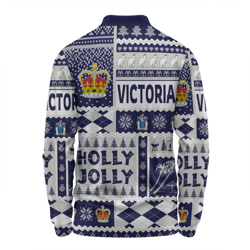 Victoria Christmas Long Sleeve Polo Shirt - Holly Jolly Chrissie Long Sleeve Polo Shirt Victoria Christmas Long Sleeve Polo Shirt - Holly Jolly Chrissie Long Sleeve Polo Shirt