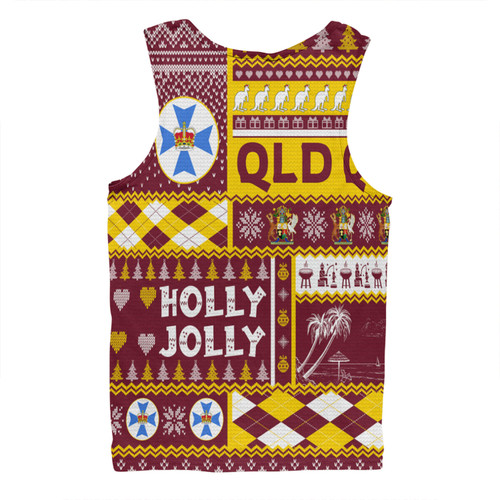Queensland Christmas Men Singlet - Holly Jolly Chrissie Men Singlet Queensland Christmas Men Singlet - Holly Jolly Chrissie Men Singlet