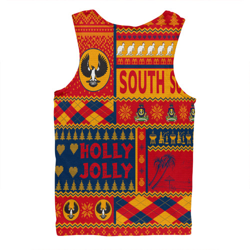 South Australia Christmas Men Singlet - Holly Jolly Chrissie Men Singlet