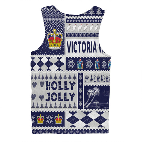 Victoria Christmas Men Singlet - Holly Jolly Chrissie Men Singlet