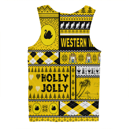 Western Australia Christmas Men Singlet - Holly Jolly Chrissie Men Singlet Western Australia Christmas Men Singlet - Holly Jolly Chrissie Men Singlet