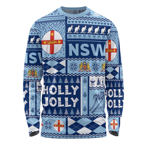New South Wales Christmas Long Sleeve T-shirt - Holly Jolly Chrissie Long Sleeve T-shirt