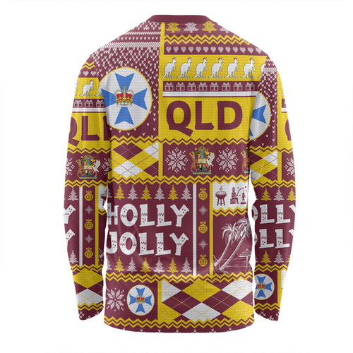 Queensland Christmas Long Sleeve T-shirt - Holly Jolly Chrissie Long Sleeve T-shirt Queensland Christmas Long Sleeve T-shirt - Holly Jolly Chrissie Long Sleeve T-shirt