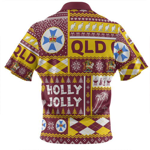 Queensland Christmas Zip Polo Shirt - Holly Jolly Chrissie Zip Polo Shirt
