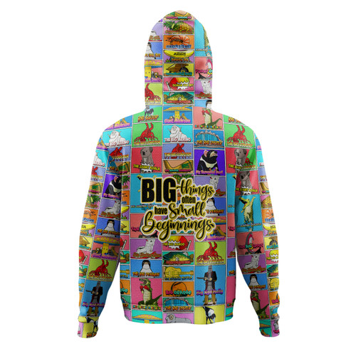 Australia Hoodie - Australia's Iconic Big Things Postage Stamps Style Hoodie Australia Hoodie - Australia's Iconic Big Things Postage Stamps Style Hoodie