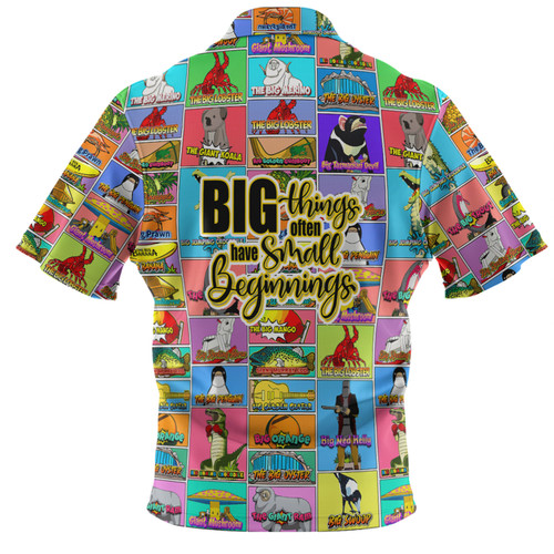 Australia Hawaiian Shirt - Australia's Iconic Big Things Postage Stamps Style Hawaiian Shirt Australia Hawaiian Shirt - Australia's Iconic Big Things Postage Stamps Style Hawaiian Shirt