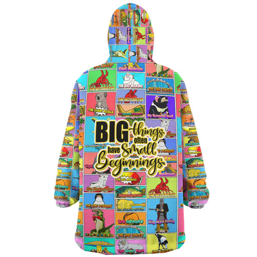 Australia Snug Hoodie - Australia's Iconic Big Things Postage Stamps Style Snug Hoodie Australia Snug Hoodie - Australia's Iconic Big Things Postage Stamps Style Snug Hoodie
