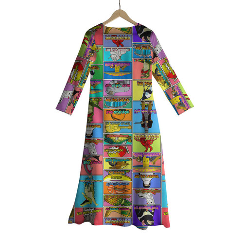 Australia Beach Dress - Australia's Iconic Big Things Postage Stamps Style Dress Australia Beach Dress - Australia's Iconic Big Things Postage Stamps Style Dress
