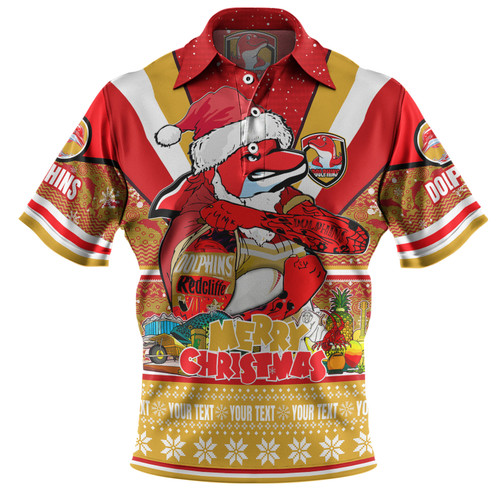 Redcliffe Dolphins Christmas Custom Polo Shirt - Redcliffe Dolphins Santa Aussie Big Things Polo Shirt Redcliffe Dolphins Christmas Custom Polo Shirt - Redcliffe Dolphins Santa Aussie Big Things Polo Shirt