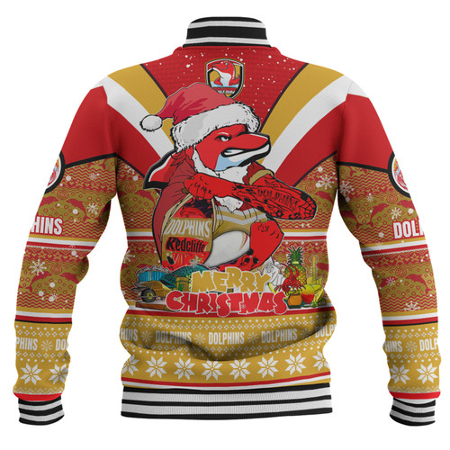 Redcliffe Dolphins Christmas Custom Baseball Jacket - Redcliffe Dolphins Santa Aussie Big Things Baseball Jacket Redcliffe Dolphins Christmas Custom Baseball Jacket - Redcliffe Dolphins Santa Aussie Big Things Baseball Jacket