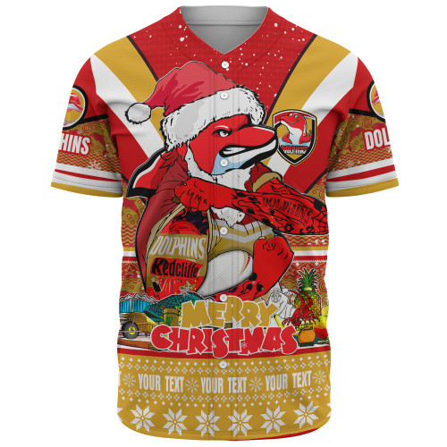 Redcliffe Dolphins Christmas Custom Baseball Shirt - Redcliffe Dolphins Santa Aussie Big Things Baseball Shirt Redcliffe Dolphins Christmas Custom Baseball Shirt - Redcliffe Dolphins Santa Aussie Big Things Baseball Shirt
