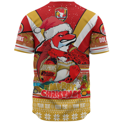 Redcliffe Dolphins Christmas Custom Baseball Shirt - Redcliffe Dolphins Santa Aussie Big Things Baseball Shirt Redcliffe Dolphins Christmas Custom Baseball Shirt - Redcliffe Dolphins Santa Aussie Big Things Baseball Shirt