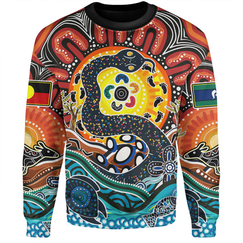 Australia Rainbow Serpent Aboriginal Sweatshirt - Dreamtime Rainbow Serpent Sweatshirt