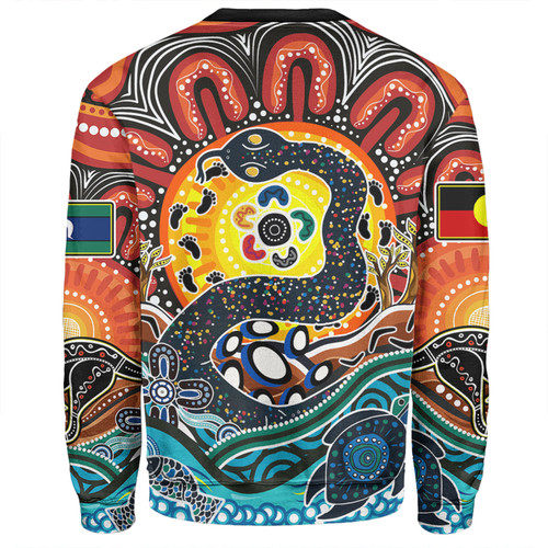 Australia Rainbow Serpent Aboriginal Sweatshirt - Dreamtime Rainbow Serpent Sweatshirt Australia Rainbow Serpent Aboriginal Sweatshirt - Dreamtime Rainbow Serpent Sweatshirt