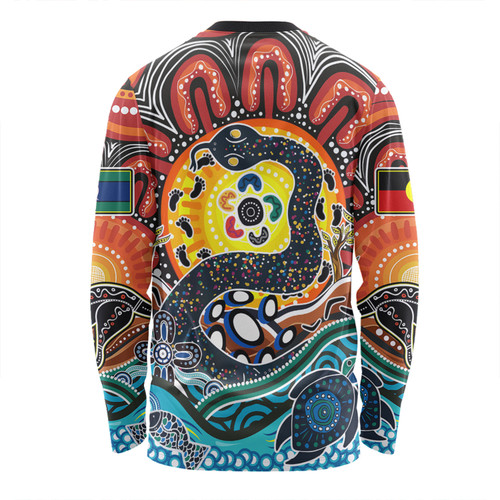 Australia Rainbow Serpent Aboriginal Long Sleeve T-shirt - Dreamtime Rainbow Serpent Long Sleeve T-shirt Australia Rainbow Serpent Aboriginal Long Sleeve T-shirt - Dreamtime Rainbow Serpent Long Sleeve T-shirt