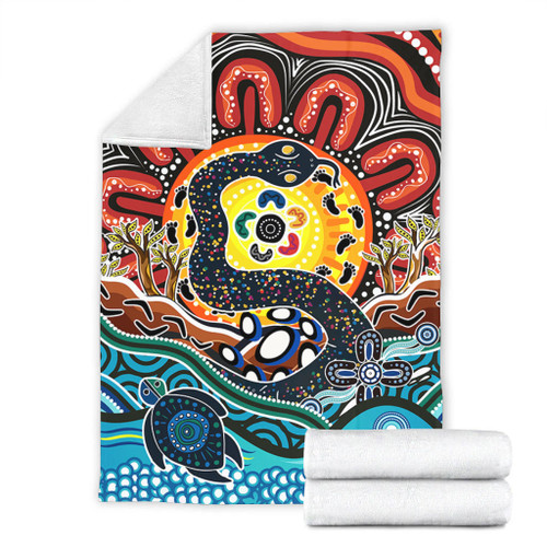 Australia Rainbow Serpent Aboriginal Blanket - Dreamtime Rainbow Serpent Blanket Australia Rainbow Serpent Aboriginal Blanket - Dreamtime Rainbow Serpent Blanket