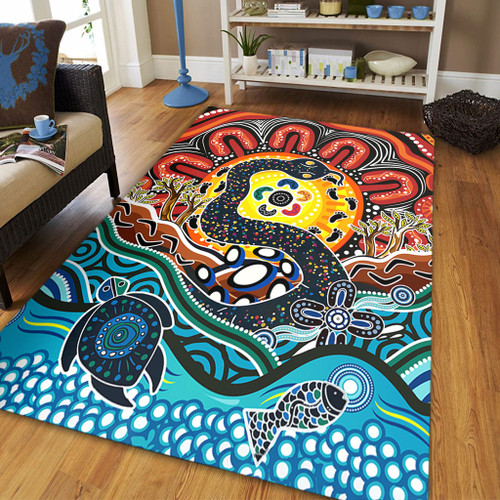 Australia Rainbow Serpent Aboriginal Area Rug - Dreamtime Rainbow Serpent Area Rug Australia Rainbow Serpent Aboriginal Area Rug - Dreamtime Rainbow Serpent Area Rug