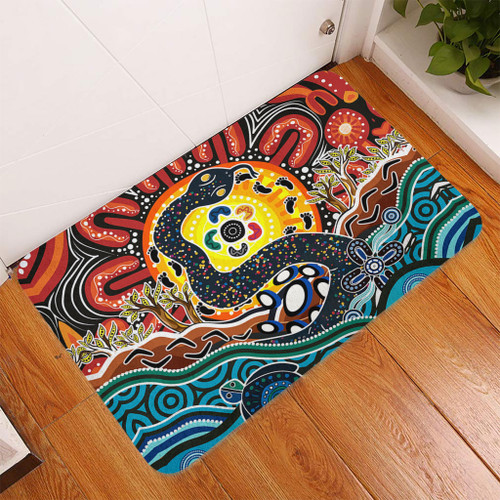 Australia Rainbow Serpent Aboriginal Doormat - Dreamtime Rainbow Serpent Doormat Australia Rainbow Serpent Aboriginal Doormat - Dreamtime Rainbow Serpent Doormat