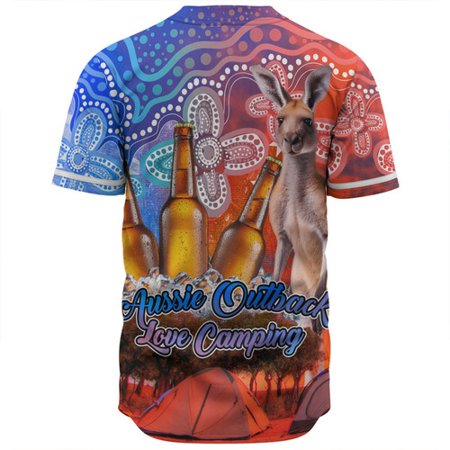 Australia Kangaroo Aboriginal Camping Custom Baseball Shirt - Aussie Outback Camping with Beer Baseball Shirt Australia Kangaroo Aboriginal Camping Custom Baseball Shirt - Aussie Outback Camping with Beer Baseball Shirt
