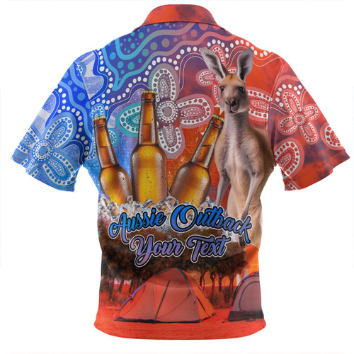 Australia Kangaroo Aboriginal Camping Custom Zip Polo Shirt - Aussie Outback Camping with Beer Zip Polo Shirt Australia Kangaroo Aboriginal Camping Custom Zip Polo Shirt - Aussie Outback Camping with Beer Zip Polo Shirt