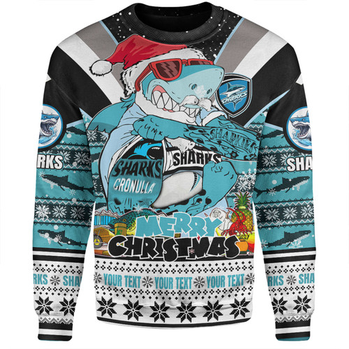Cronulla-Sutherland Sharks Christmas Custom Sweatshirt - Sharks Santa Aussie Big Things Sweatshirt Cronulla-Sutherland Sharks Christmas Custom Sweatshirt - Sharks Santa Aussie Big Things Sweatshirt
