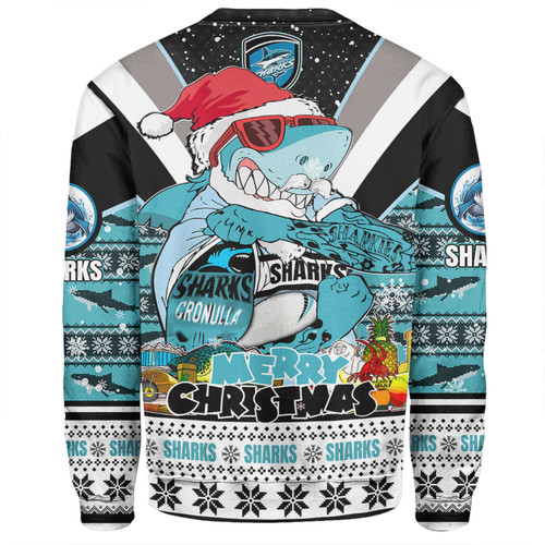Cronulla-Sutherland Sharks Christmas Custom Sweatshirt - Sharks Santa Aussie Big Things Sweatshirt Cronulla-Sutherland Sharks Christmas Custom Sweatshirt - Sharks Santa Aussie Big Things Sweatshirt