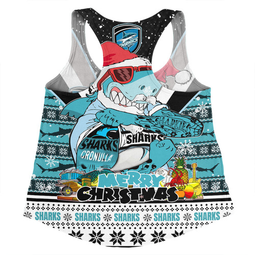 Cronulla-Sutherland Sharks Christmas Custom Women Racerback Singlet - Sharks Santa Aussie Big Things Women Racerback Singlet Cronulla-Sutherland Sharks Christmas Custom Women Racerback Singlet - Sharks Santa Aussie Big Things Women Racerback Singlet