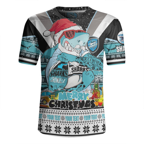 Cronulla-Sutherland Sharks Christmas Custom Rugby Jersey - Sharks Santa Aussie Big Things Rugby Jersey Cronulla-Sutherland Sharks Christmas Custom Rugby Jersey - Sharks Santa Aussie Big Things Rugby Jersey