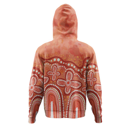 Australia Aboriginal Hoodie - Dot painting illustration in Aboriginal style Orange Hoodie