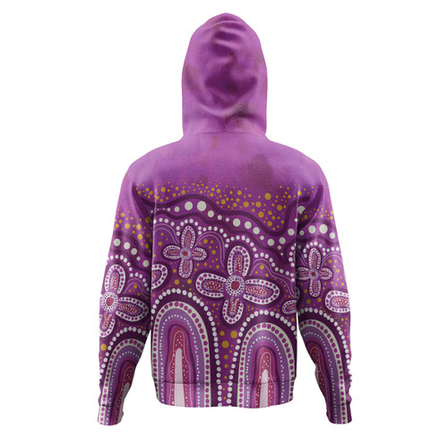 Australia Aboriginal Hoodie - Dot painting illustration in Aboriginal style Pink Hoodie