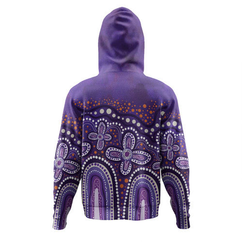 Australia Aboriginal Hoodie - Dot painting illustration in Aboriginal style Purple Hoodie