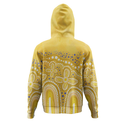 Australia Aboriginal Hoodie - Dot painting illustration in Aboriginal style Yellow Hoodie
