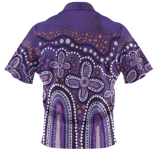 Australia Aboriginal Polo Shirt - Dot painting illustration in Aboriginal style Purple Polo Shirt Australia Aboriginal Polo Shirt - Dot painting illustration in Aboriginal style Purple Polo Shirt